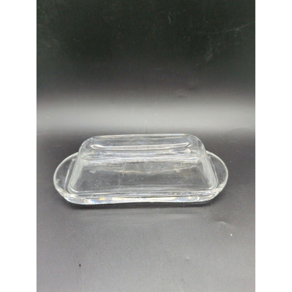 Vintage Anchor Hocking Clear Glass Butter Dish